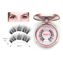 Load image into Gallery viewer, Magnetic Eyelashes Set 2 Pairs False Eyelashes Magnetic Eyeliner Eyelash Tweezer 5 Magnets Natural Long Makeup Tool Kit with Box